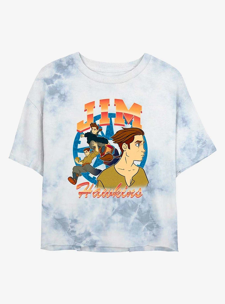 Disney Treasure Planet Jim Hawkins Girls Tie-Dye Crop T-Shirt