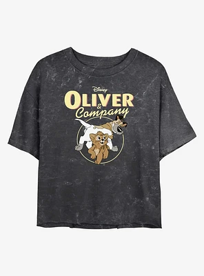 Disney Oliver & Company and Dodger Girls Mineral Wash Crop T-Shirt