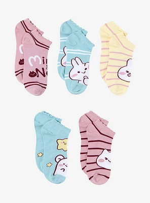Mimi & Neko Stripe No-Show Socks 5 Pair