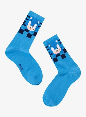 Sonic The Hedgehog Fuzzy Face Crew Socks