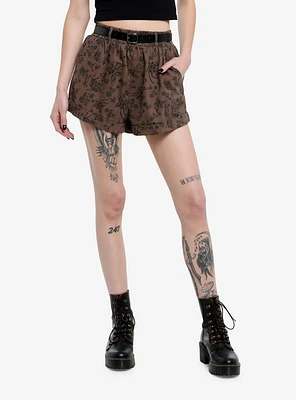 Thorn & Fable Skeleton Fairy Belted Girls Shorts