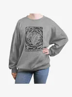 Disney Alice Wonderland Rabbit Hole Card Womens Oversized Sweatshirt