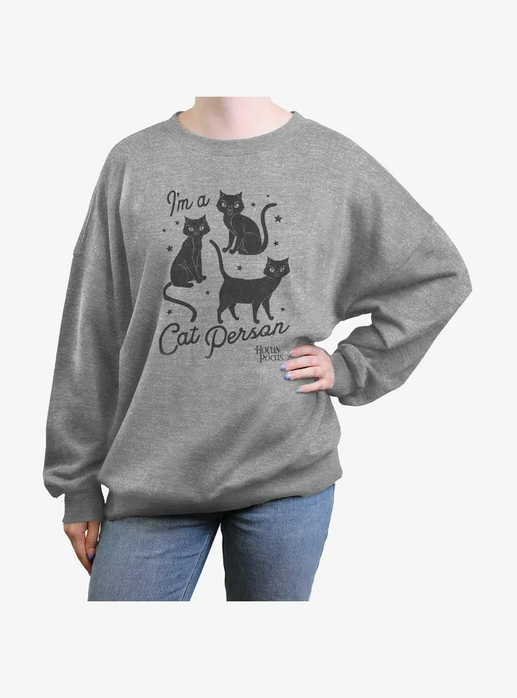 Disney Hocus Pocus Cat Person Womens Oversized Sweatshirt