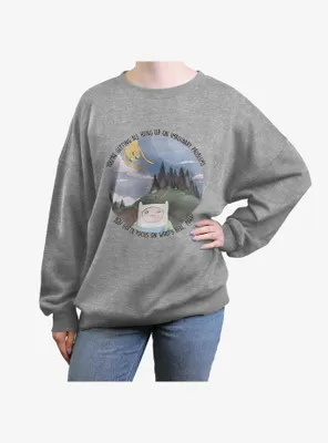 Adventure Time Finn and Jake Focus On What's Real Womens Oversized Sweatshirt