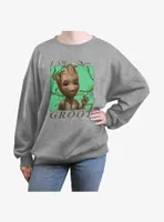 Marvel Guardians of the Galaxy Groot Roots Womens Oversized Sweatshirt