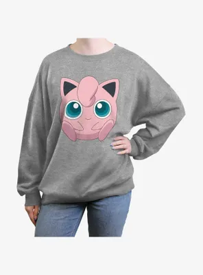 Pokemon Jigglypuff Face Womens Oversized Sweatshirt