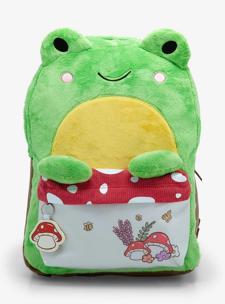 Frog Mushroom Fuzzy Figural Backpack