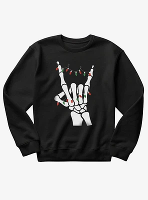 Metal Horns Skeleton Ugly Christmas Sweater