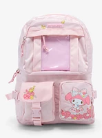 My Melody Pink Floral Multi Pocket Backpack