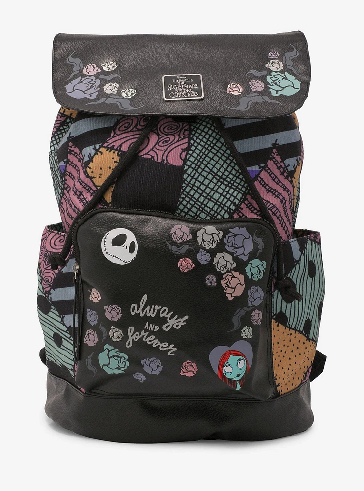 The Nightmare Before Christmas Sally Patchwork Slouch Backpack