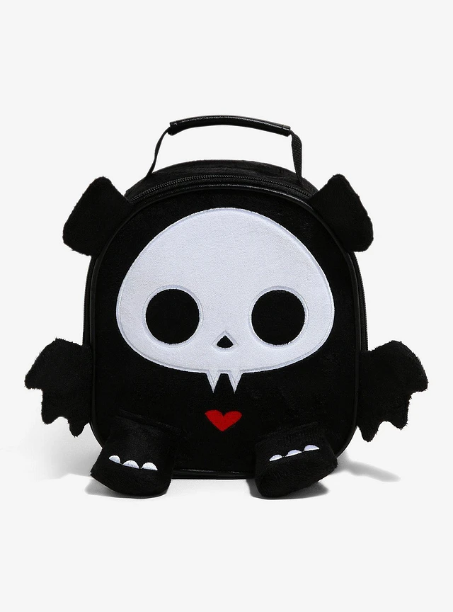 Hot Topic Skelanimals Diego The Bat Fuzzy Figural Lunch Bag  display picture 1