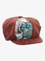 Corduroy Cat Tapestry Patchwork Cabbie Hat