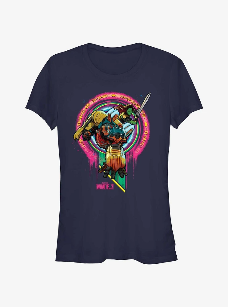 Marvel What If...? Sakaarian Iron Man And Gamora Girls T-Shirt