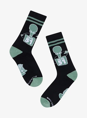 American Dad Alien Area 51 Crew Socks