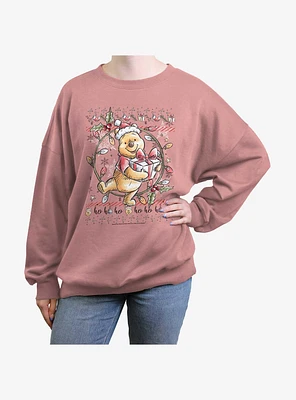 Disney Winnie The Pooh Ho Christmas Girls Oversized Sweatshirt