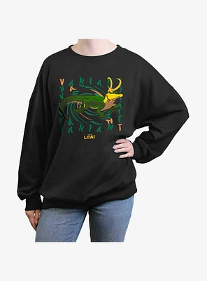 Marvel Loki Variant Alligator Girls Oversized Sweatshirt