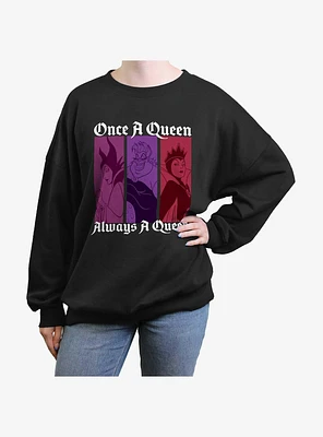Disney Villains Always A Queen Girls Oversized Sweatshirt