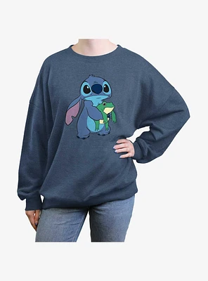 Disney Lilo & Stitch Froggie Girls Oversized Sweatshirt