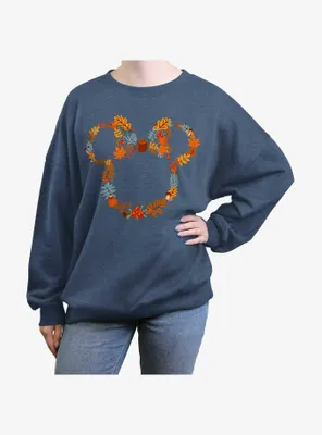 Disney Minnie Mouse Fall Wreath Womens Oversized Sweatshirt