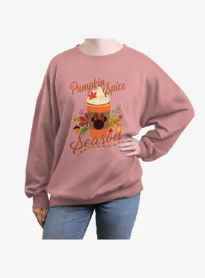 Disney Minnie Mouse Pumpkin Spice Womens Oversized Sweatshirt