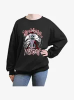 Disney Nightmare Before Christmas Santa Jack Wonderful Womens Oversized Sweatshirt