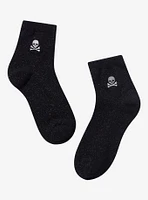 Skull & Crossbones Glitter Ankle Socks