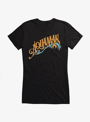 Aquaman Title Logo Girls T-Shirt