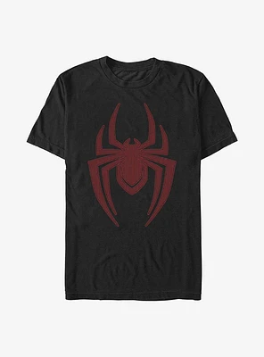 Marvel Spider-Man Miles Morales Logo Textured Print T-Shirt