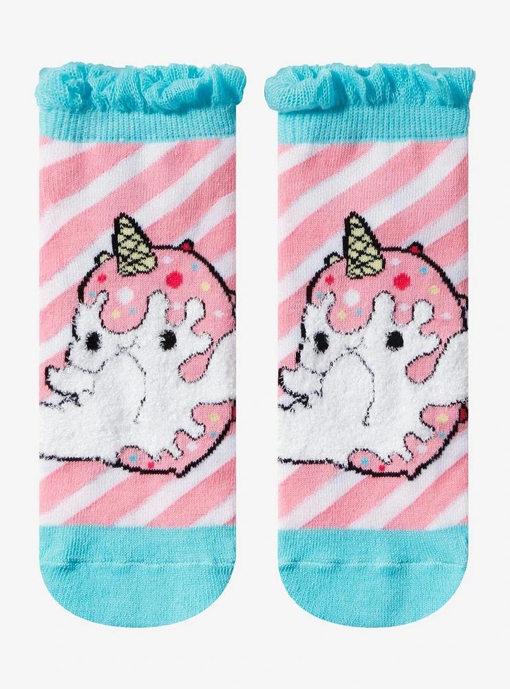 Tasty Peach Nomwhal Stripe Ankle Socks