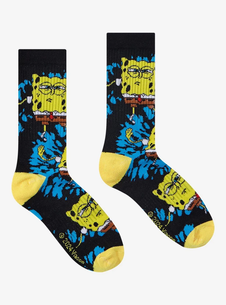 SpongeBob SquarePants Dance Tie-Dye Glow-In-The-Dark Crew Socks