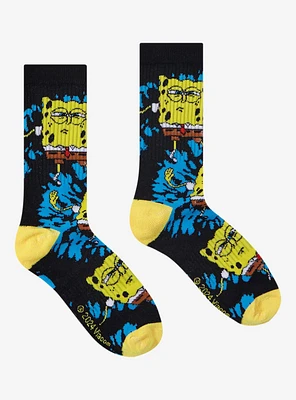 SpongeBob SquarePants Dance Tie-Dye Glow-In-The-Dark Crew Socks