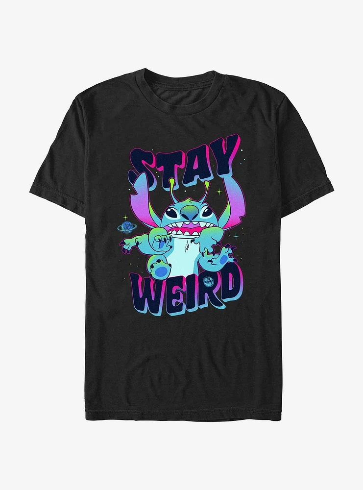 Disney Lilo & Stitch Stay Weird Alien Ultra Vibrant T-Shirt