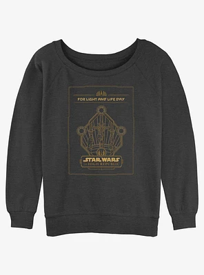 Star Wars Life Day Lightsabers On High Girls Slouchy Sweatshirt