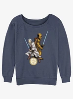 Star Wars Life Day Back To Girls Slouchy Sweatshirt