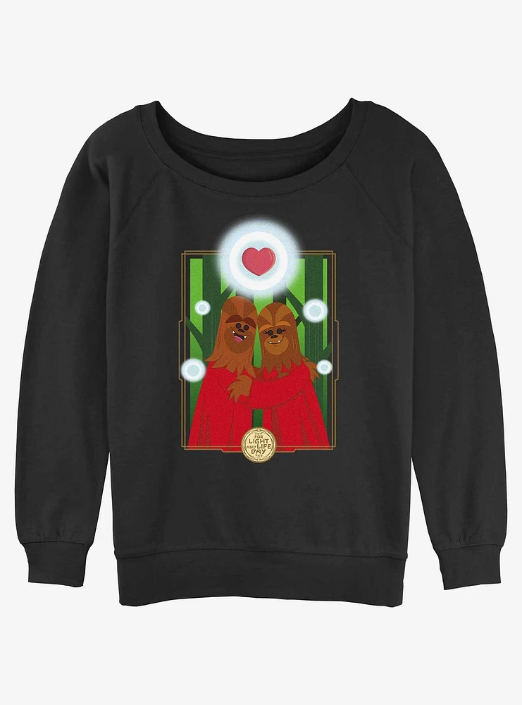 Star Wars Life Day Wookie Love Girls Slouchy Sweatshirt