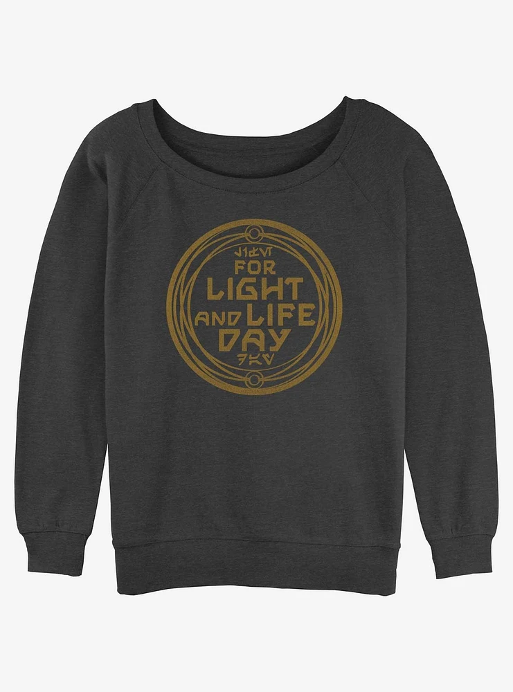 Star Wars For Light and Life Day Badge Girls Slouchy Sweatshirt