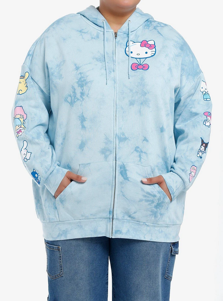 Hello Kitty And Friends Balloon Tie-Dye Girls Oversized Hoodie Plus