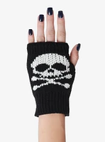 Skull & Crossbones Fingerless Gloves