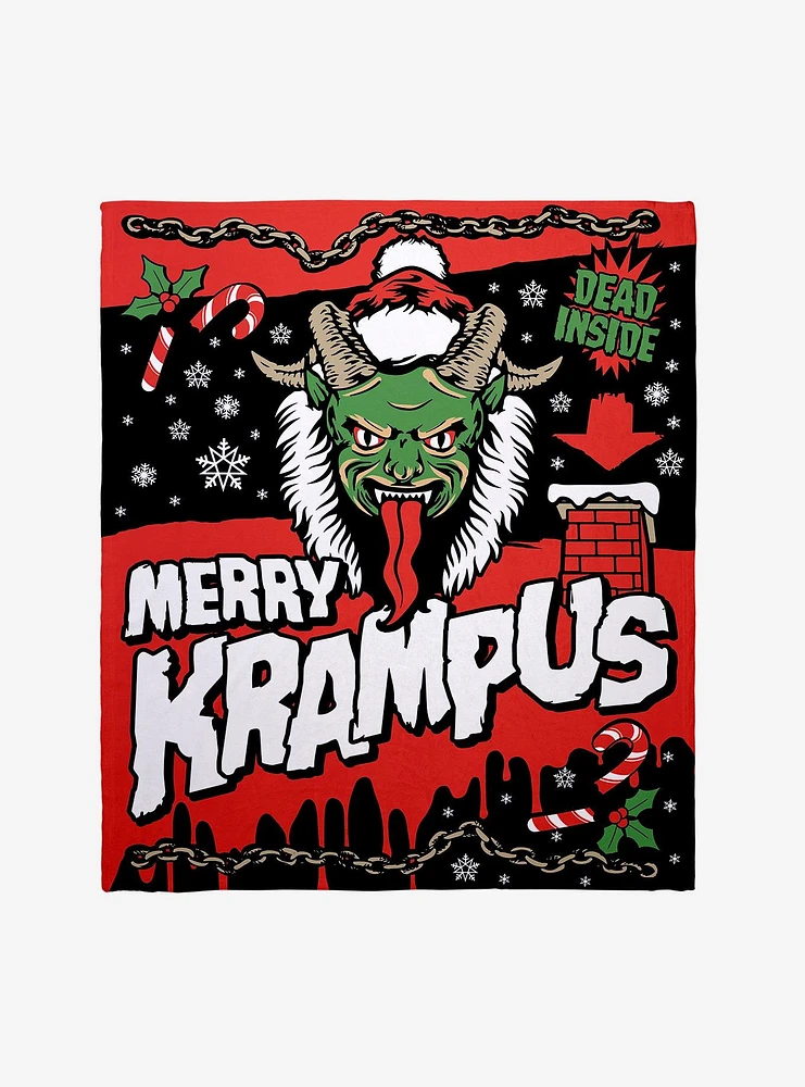 Merry Krampus Chimney Throw Blanket