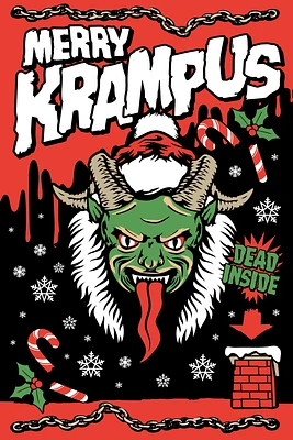 Hot Topic Merry Krampus Dead Inside Poster