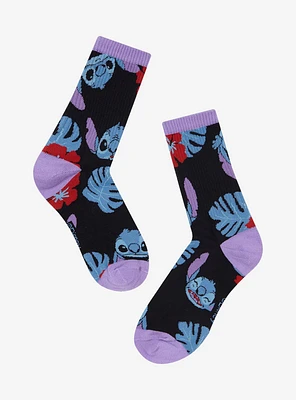 Disney Lilo & Stitch Palm Frond Allover Print Crew Socks — BoxLunch Exclusive