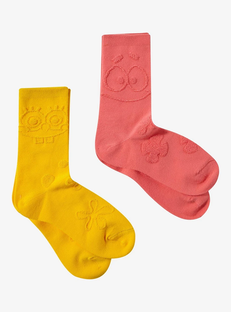 SpongeBob SquarePants Face Terry Stitch Crew Socks