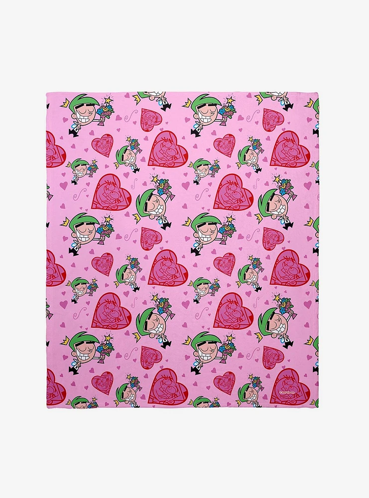 Fairly Oddparents Hearts Throw Blanket
