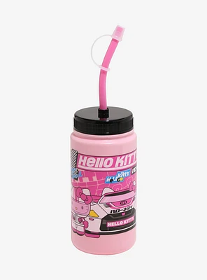 Hello Kitty Racing Pink Sport Water Bottle