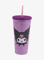 Kuromi Face Rhinestone Acrylic Travel Cup