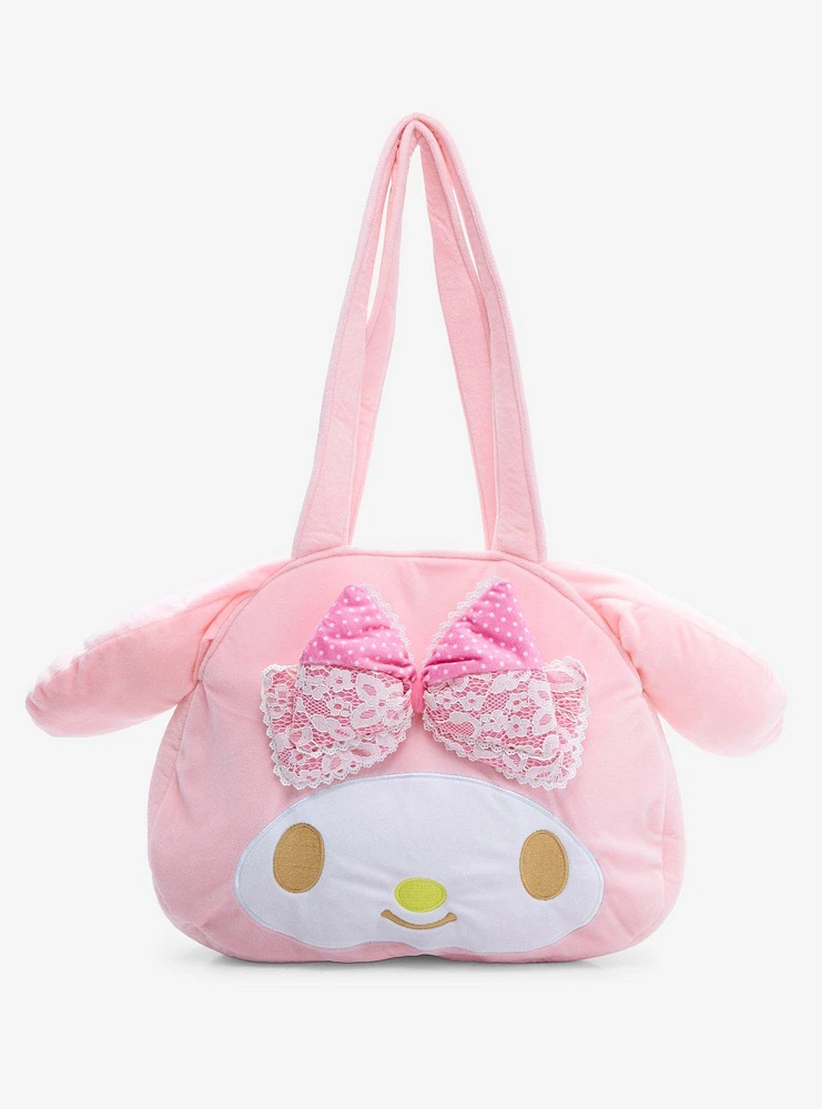 My Melody Lace Bow Plush Tote Bag