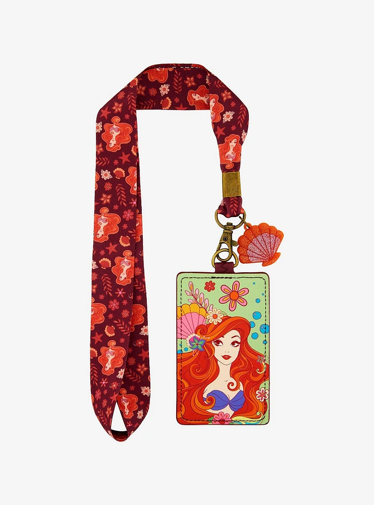 Disney The Little Mermaid Ariel Red Floral Lanyard — BoxLunch Exclusive