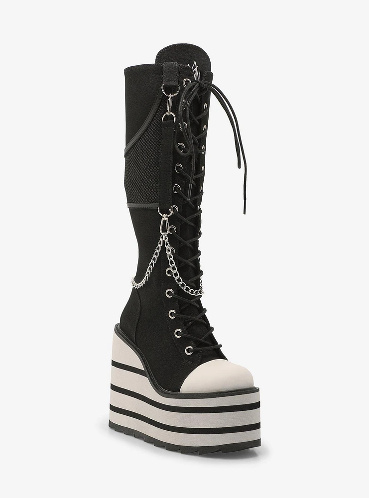 YRU Black Chain Detention Platform Boots