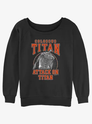 Attack on Titan Colossus Jersey Womens Slouchy Sweatshirt