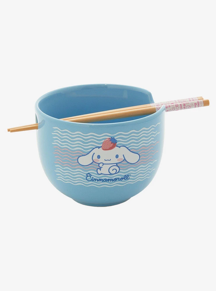 Cinnamoroll Strawberry Ramen Bowl With Chopsticks